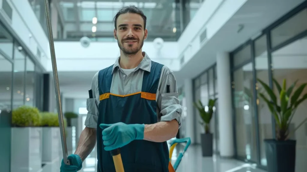 A friendly carpet cleaning professional arriving at a home