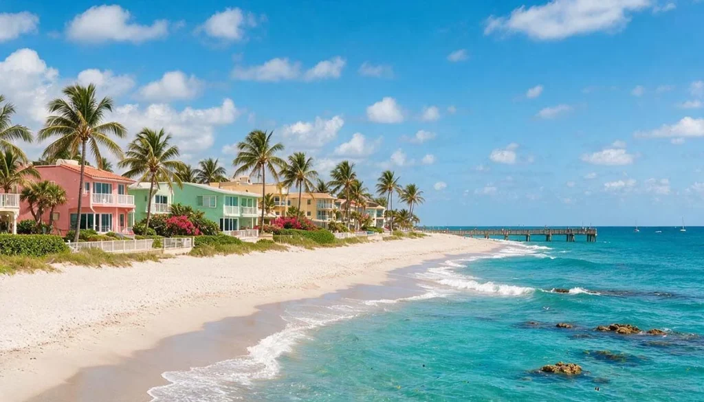 Charming-coastal-neighborhood-with-palm-trees-in-Lauderdale-by-the-Sea