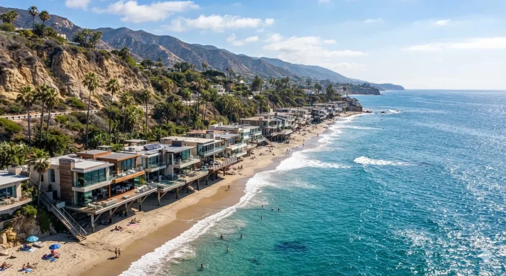 Luxury-beachfront-homes-overlooking-the-Pacific-Ocean-in-Malibu