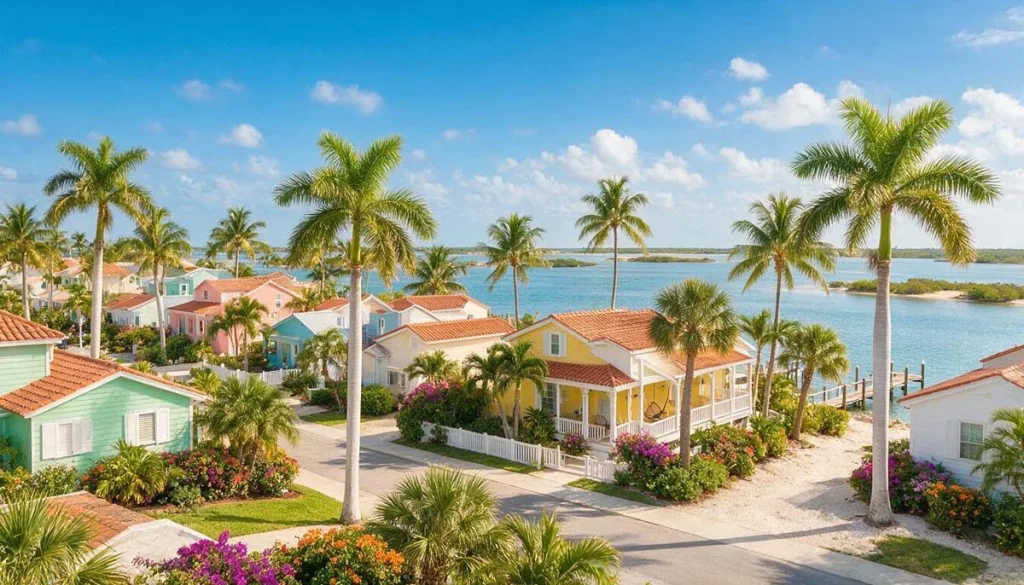 Tropical-residential-neighborhood-with-palm-trees-in-Lake-Worth-Beach